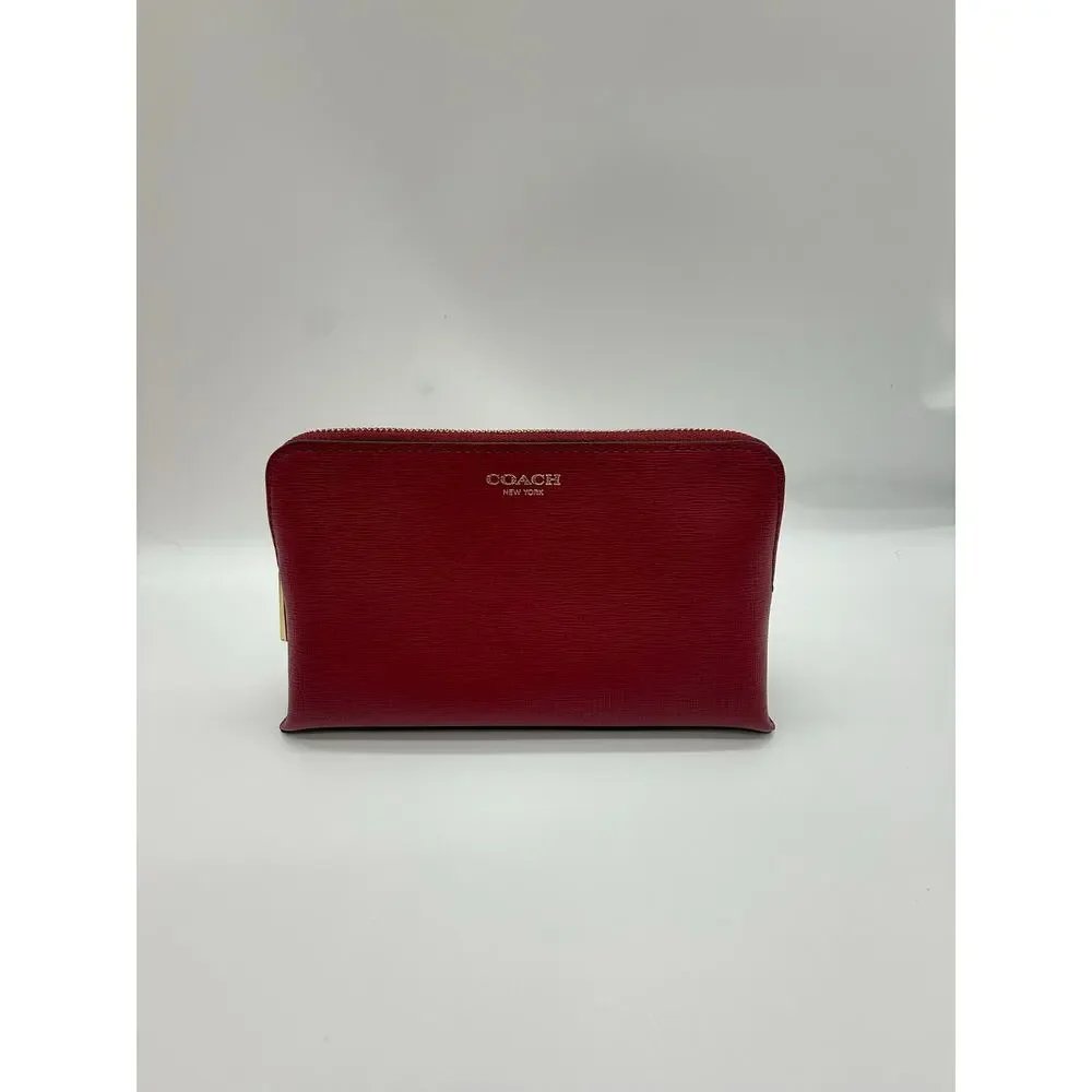 COACH Crossgrain Leather Cosmetic Case 17 / Travel Pouch Box Set